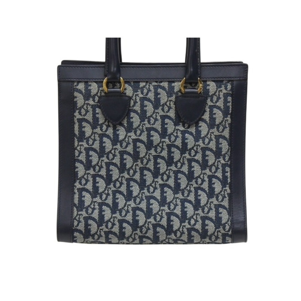Dior Blue Navy Handbag Christian Trotter Canvas Leather - Picture 3 of 10